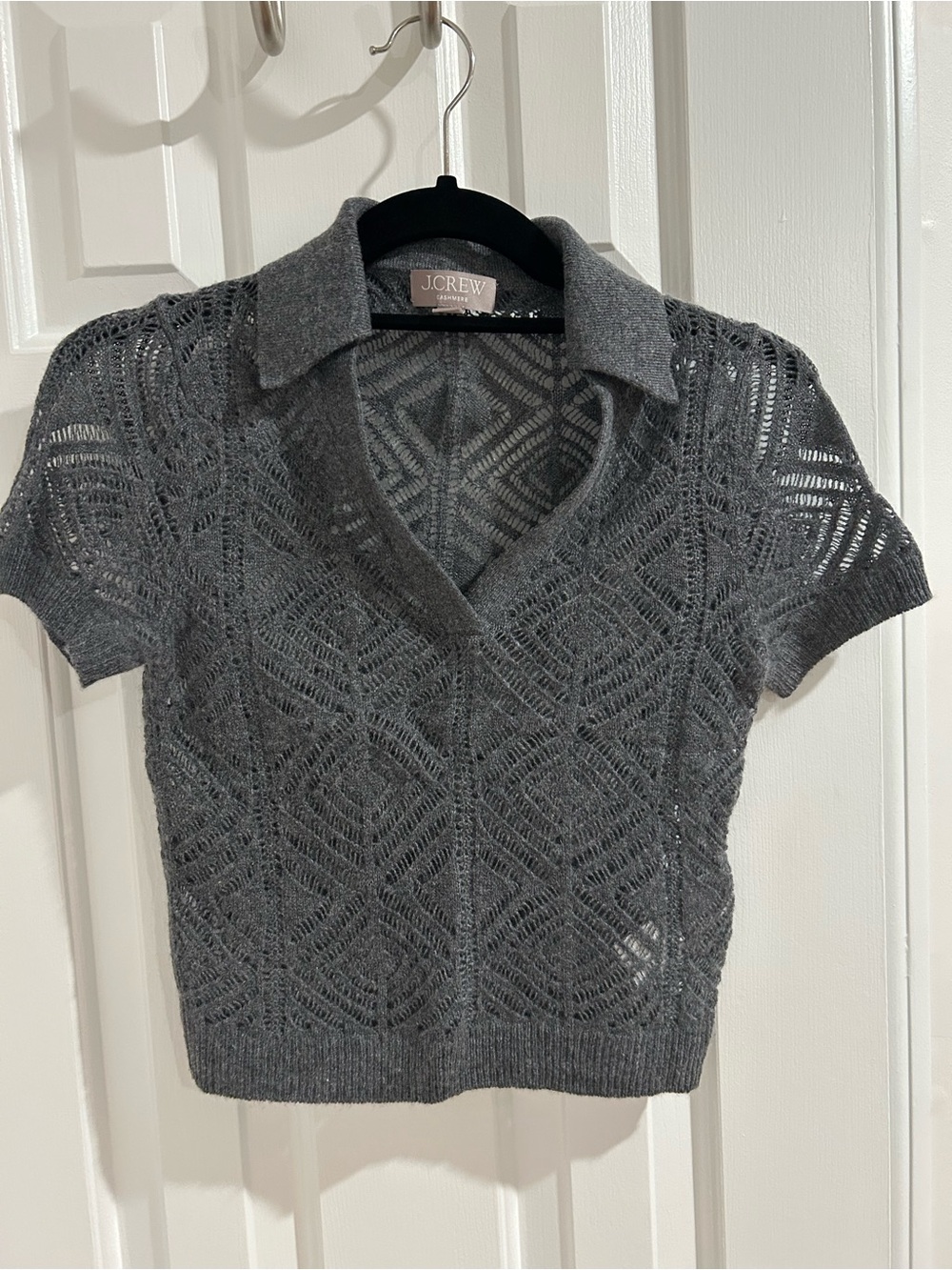 J.Crew Cashmere Open Knit Polo Sweater XXS